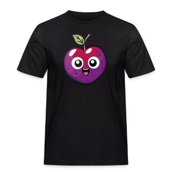 Kawaii Pflaume - Männer Workwear T-Shirt - Schwarz - Vorne - AI Model Male 178 light (178cm)