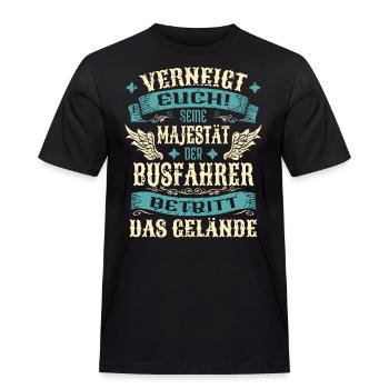 Busfahrer Geschenk Lustige Sprüche - Männer Workwear T-Shirt - Schwarz - Vorne - AI Model Male 178 light (178cm)