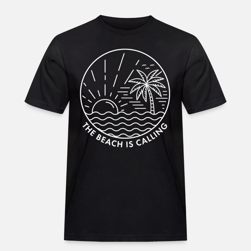 Der Strand ruft - Männer Workwear T-Shirt - Schwarz