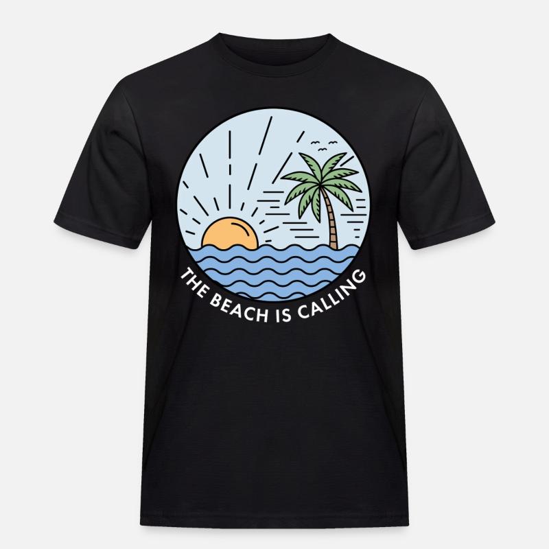 The Beach is Calling - Men's Workwear T-Shirt - black