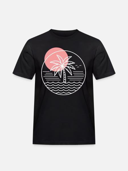 Palm Tree Circle - Men's Workwear T-Shirt - black