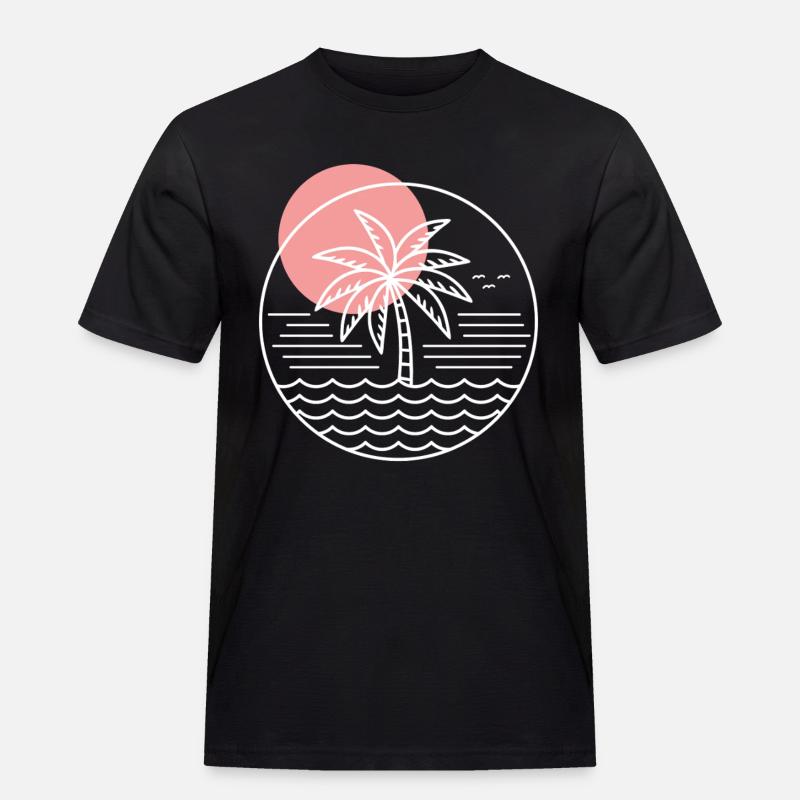 Palm Tree Circle - Men's Workwear T-Shirt - black