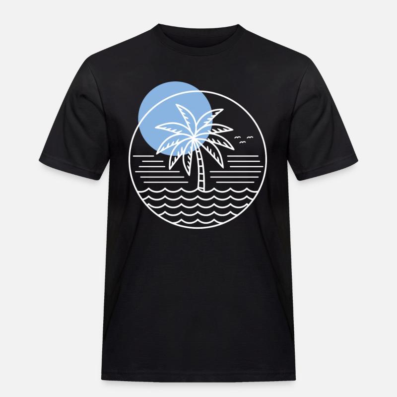 Palm Tree Circle - Men's Workwear T-Shirt - black