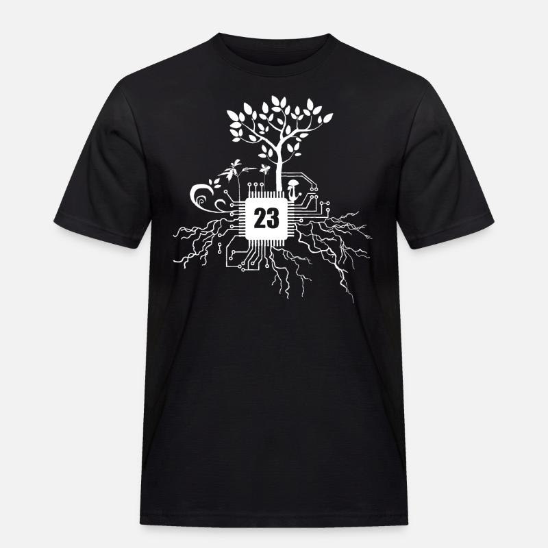 Freetek Microchip 23 - Männer Workwear T-Shirt - Schwarz
