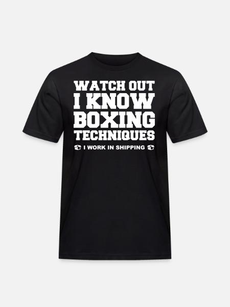 I Know Boxing Techniques - Men's Workwear T-Shirt - black