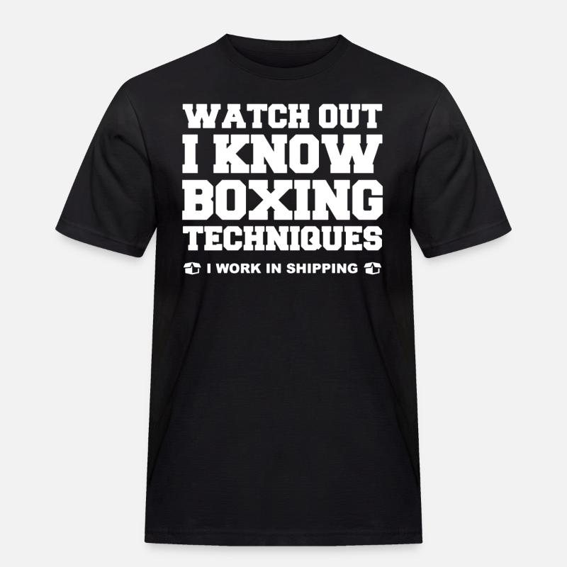 I Know Boxing Techniques - Men's Workwear T-Shirt - black