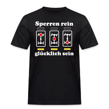 Differentialsperre rein glücklich sein Allrad - Männer Workwear T-Shirt - Schwarz - Vorne - AI Model Male 178 light (178cm)