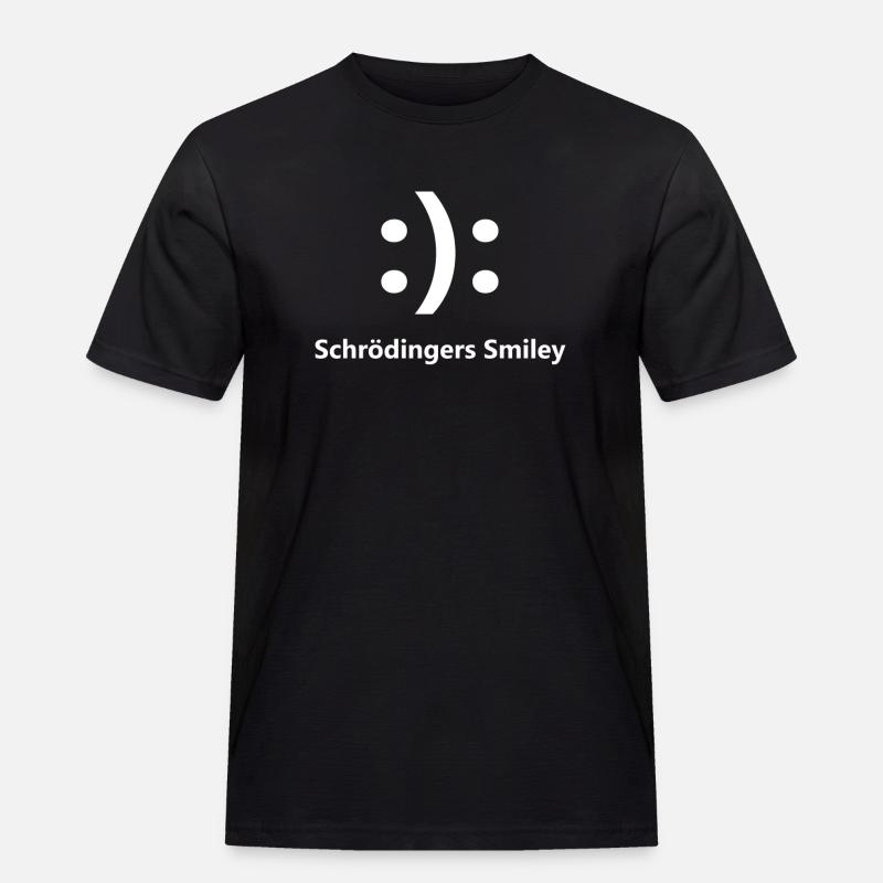 Schrödingers Smiley Katze Physik - Männer Workwear T-Shirt - Schwarz