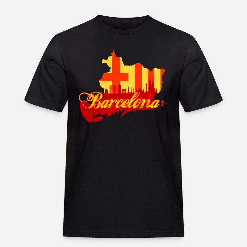 barcelona map - Männer Workwear T-Shirt - Schwarz