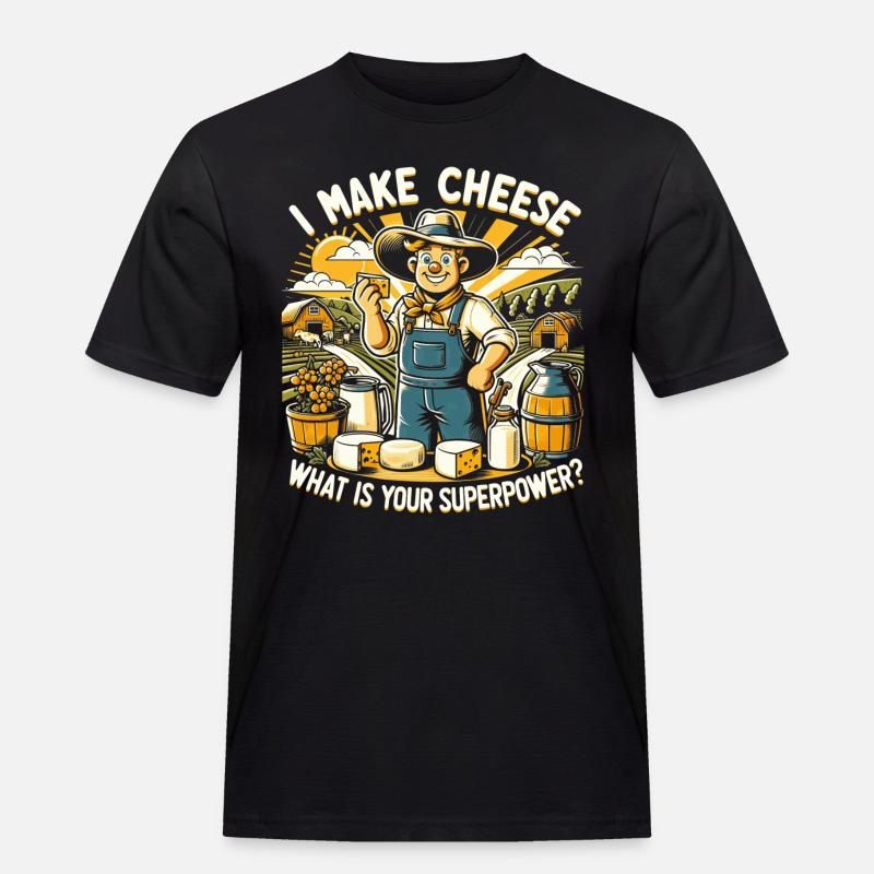 Käse machen - Männer Workwear T-Shirt - Schwarz