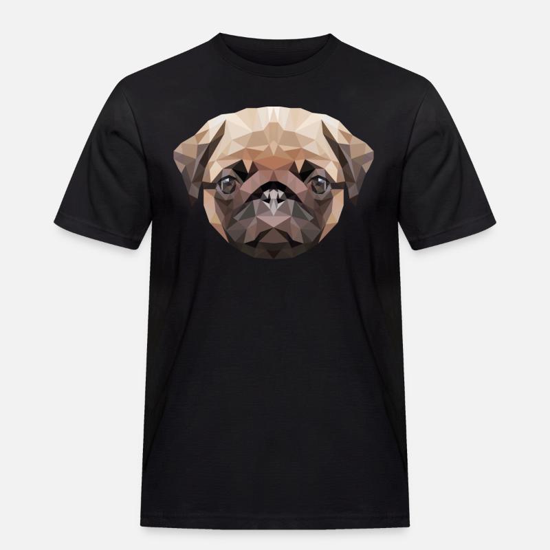 süsser Mops Pug - Männer Workwear T-Shirt - Schwarz