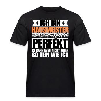 Perfekter Hausmeister - Männer Workwear T-Shirt - Schwarz - Vorne - AI Model Male 178 light (178cm)