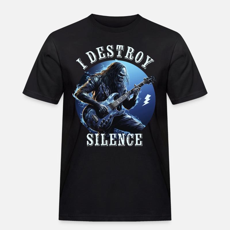 I Destroy Silence - Männer Workwear T-Shirt - Schwarz