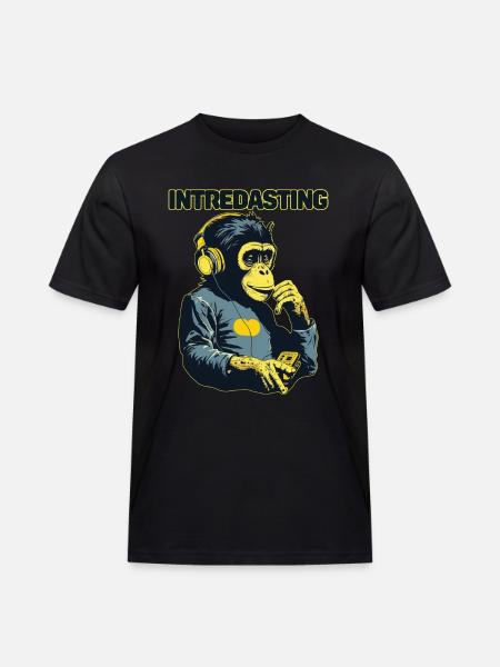 Intredasting Beats - Interesting Monkey Ape - Men's Workwear T-Shirt - black