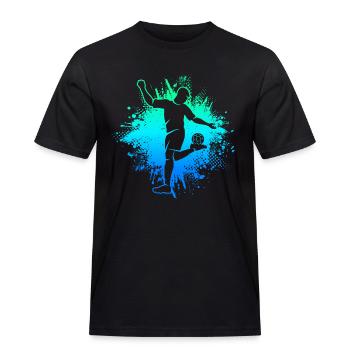 Fussball Kinder Fußballer Jungen Herren Fußball - Männer Workwear T-Shirt - Schwarz - Vorne - AI Model Male 178 light (178cm)
