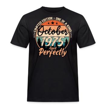 Oktober 1975 jubilæum 1975 legender Oktober - Herre Workwear T-Shirt - sort - Foran - AI Model Male 178 light (178cm)
