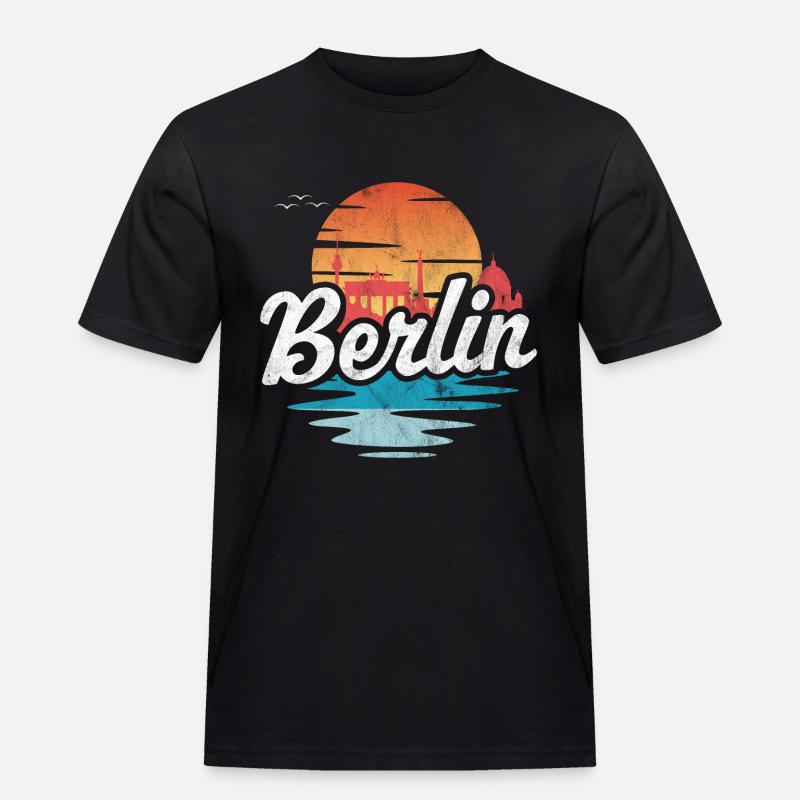 Berlin - Männer Workwear T-Shirt - Schwarz