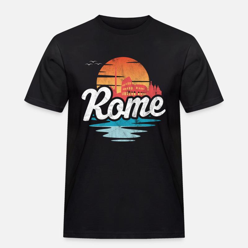Rom - Männer Workwear T-Shirt - Schwarz