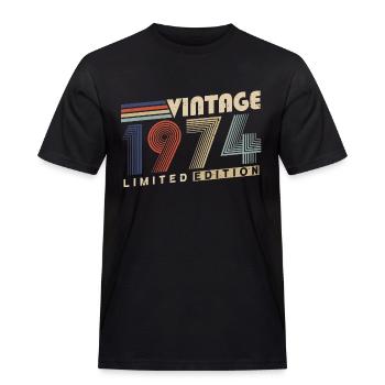Vintage 1974 Vintage anniversaire rétro cadeau - T-shirt Workwear homme - noir - Devant - AI Model Male 178 light (178cm)