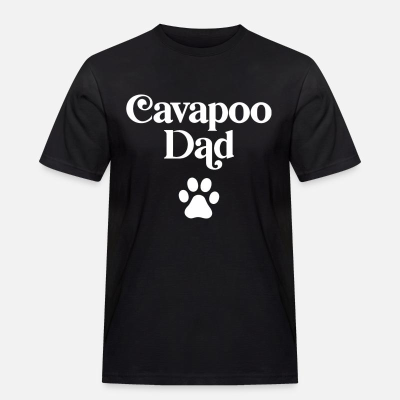 Cavapoo Vater - Männer Workwear T-Shirt - Schwarz