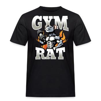 Gym Råtta Bodybuilding Motivation Bodybuilding Gym - Arbets-T-shirt herr - svart - Fram - AI Model Male 178 light (178cm)
