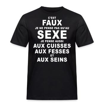 sexe humour - T-shirt Workwear homme - noir - Devant - AI Model Male 178 light (178cm)