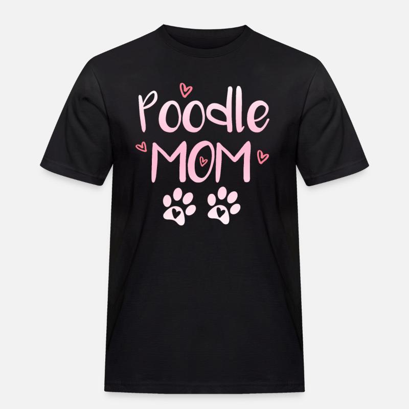 Pudel Mama - Männer Workwear T-Shirt - Schwarz