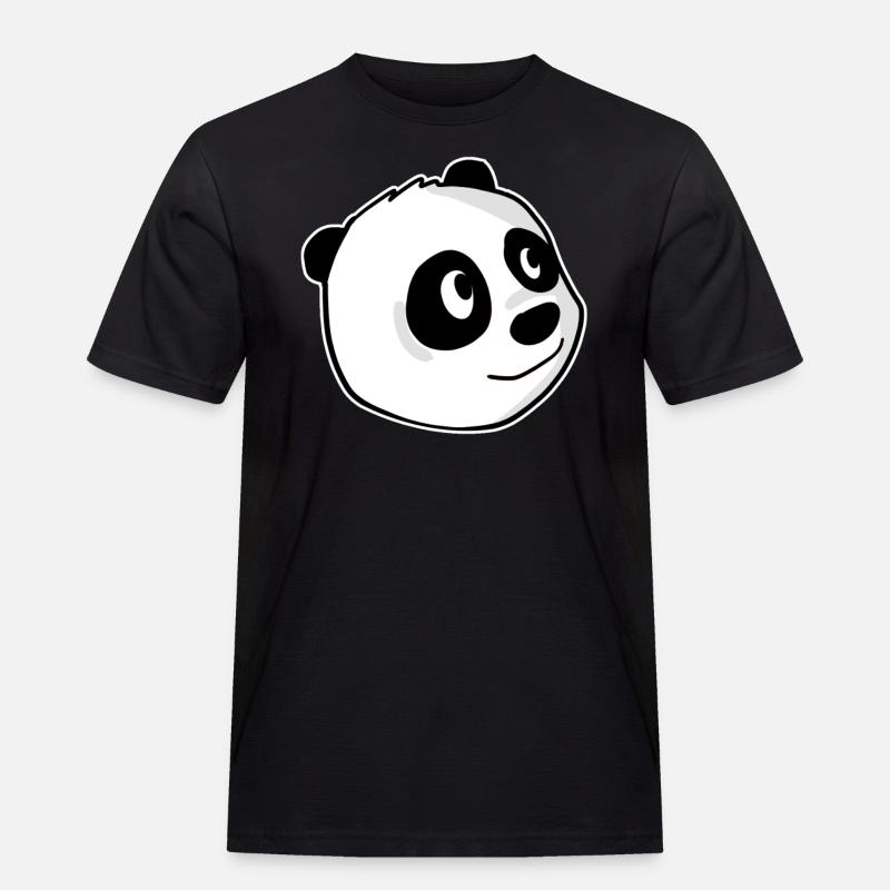 Panda - Männer Workwear T-Shirt - Schwarz
