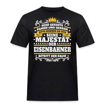 Seine Majestät der Eisenbahner - Männer Workwear T-Shirt - Schwarz - Vorne - AI Model Male 178 light (178cm)