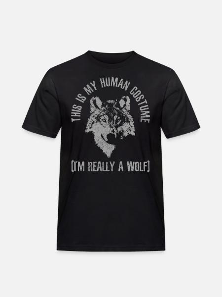 Wolf Kostüm Geschenk - Männer Workwear T-Shirt - Schwarz