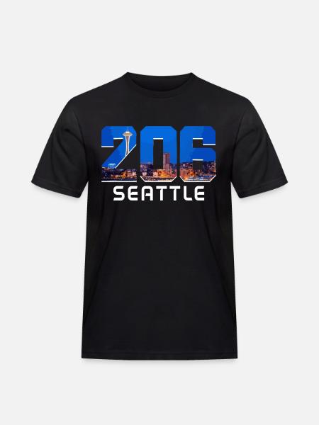 Seattle Washington Souvenir Gift - Men's Workwear T-Shirt - black