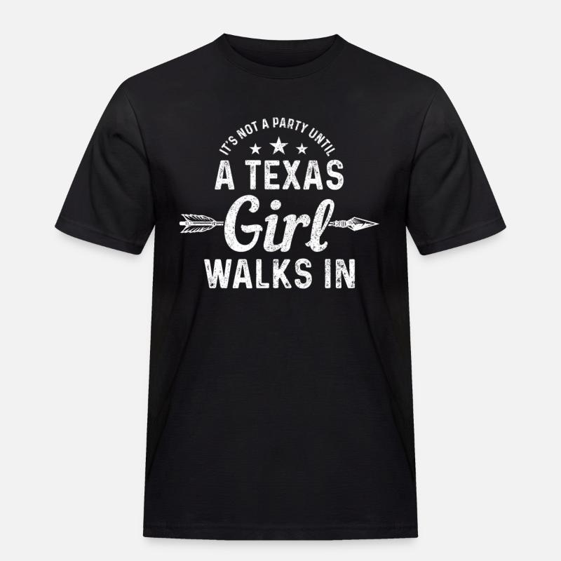 Texas - Männer Workwear T-Shirt - Schwarz