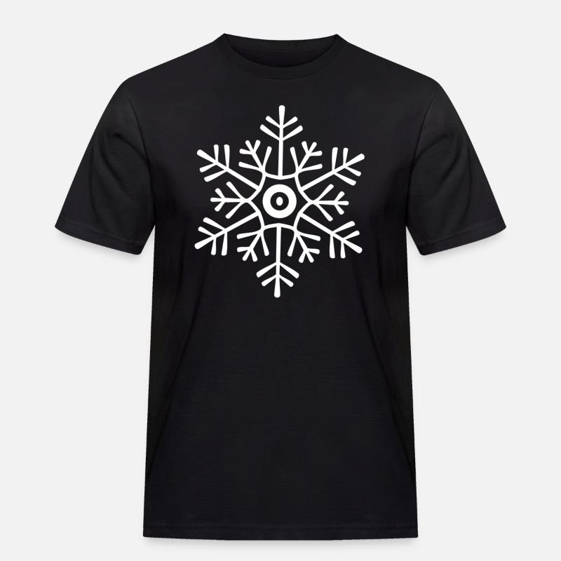 Schneeflocken - Männer Workwear T-Shirt - Schwarz