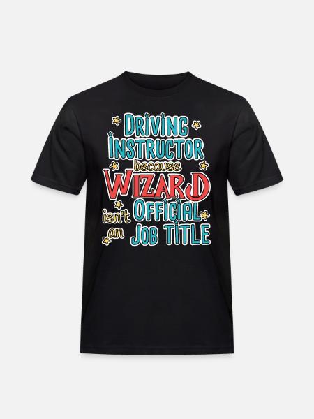 Driving Instructor Wizard Fahrschule - Männer Workwear T-Shirt - Schwarz