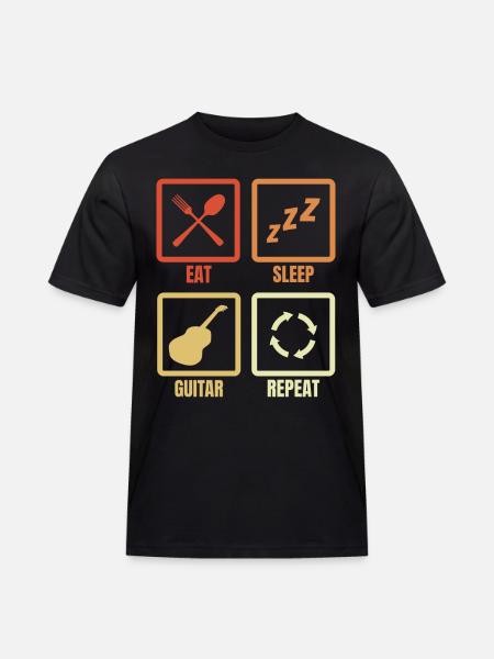 Eat Sleep Guitar Repeat - Men's Workwear T-Shirt - black