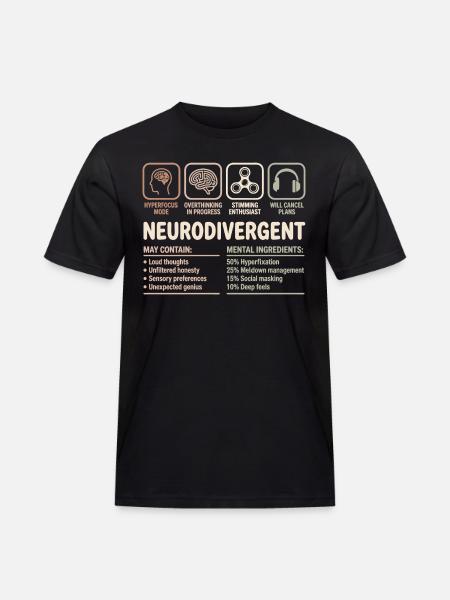 Neurodivergent Facts Neurodiversity Design - Men's Workwear T-Shirt - black