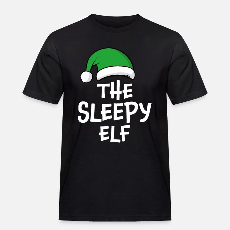 Der schläfrige Elf - Männer Workwear T-Shirt - Schwarz