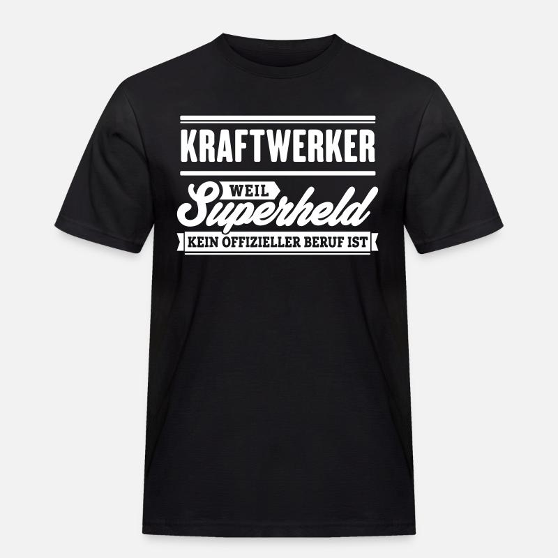 Superheld Kraftwerker - Männer Workwear T-Shirt - Schwarz