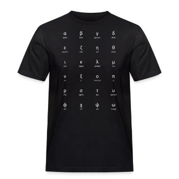 Greek alphabet - Men's Workwear T-Shirt - black - Front - AI Model Male 178 light (178cm)