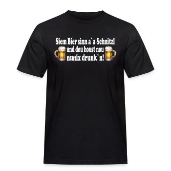 Siem Bier sinn a a Schnitzl - Männer Workwear T-Shirt - Schwarz - Vorne - AI Model Male 178 light (178cm)