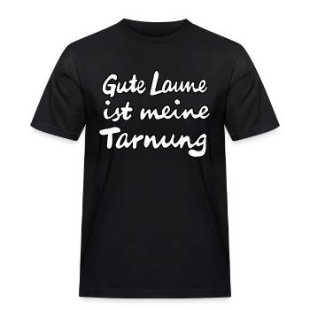 La bonne humeur est mon camouflage - T-shirt Workwear homme - noir - Devant - AI Model Male 178 light (178cm)