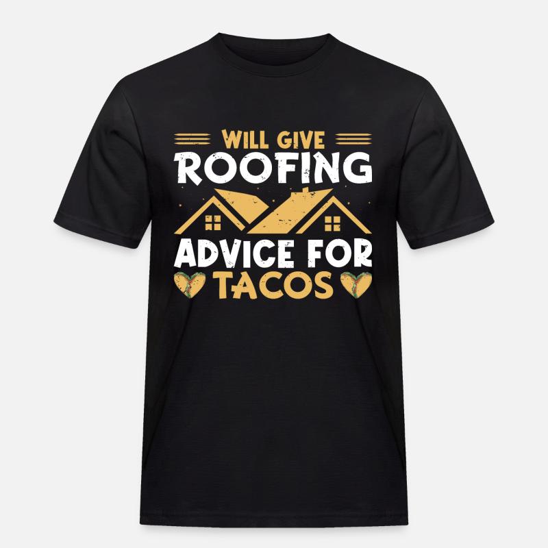 Lustiger Dachdecker Zimmermann Beruf Taco - Männer Workwear T-Shirt - Schwarz