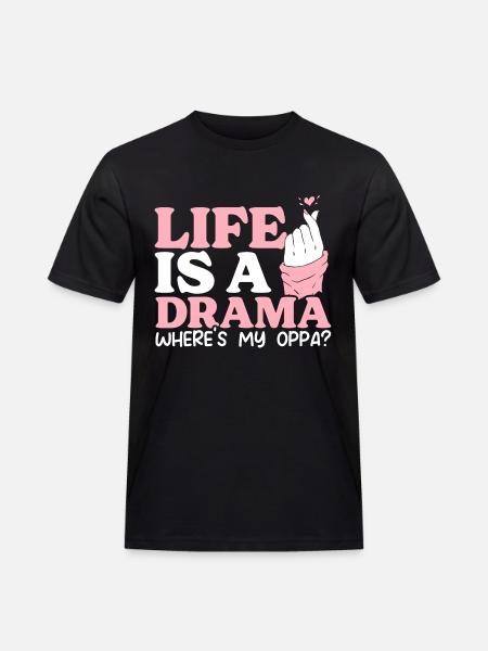 Funny Korean Kdrama drama, - Men's Workwear T-Shirt - black