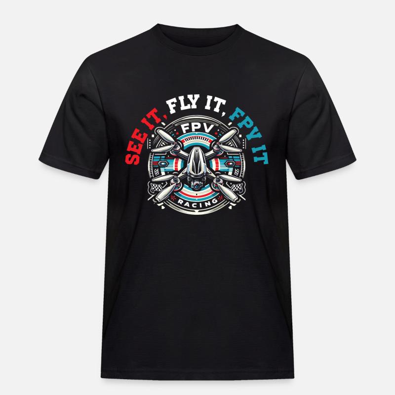 FPV drone pilot, remote control - Men's Workwear T-Shirt - black