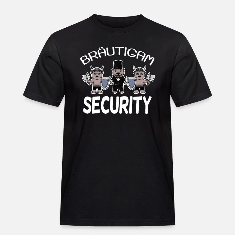 Bräutigam Security Wikinger - Männer Workwear T-Shirt - Schwarz