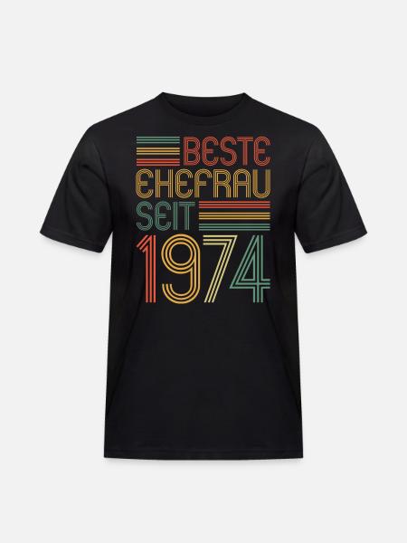 Best wife since 1974 50th wedding anniversary - Men's Workwear T-Shirt - black