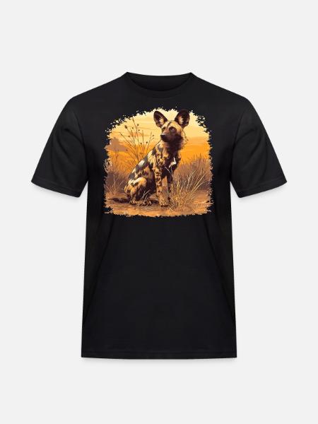 Wildhunde Wildhund - Männer Workwear T-Shirt - Schwarz