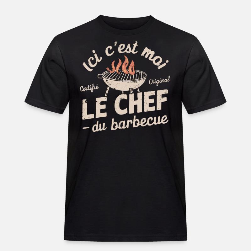 Der Grillchef - Männer Workwear T-Shirt - Schwarz