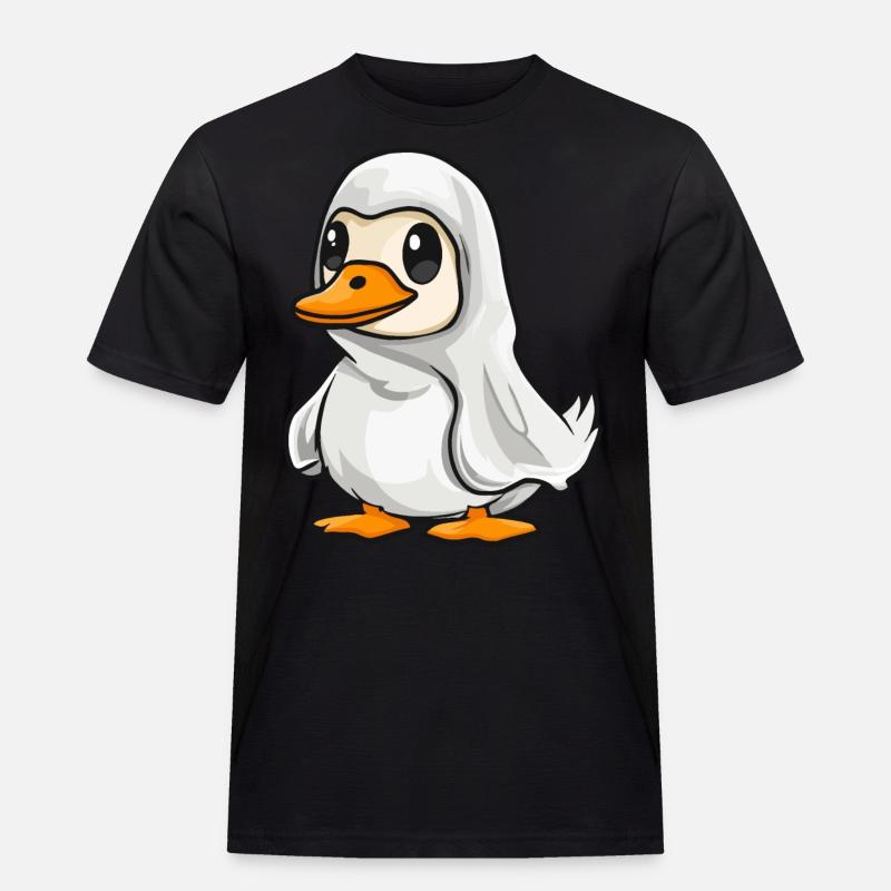 Gans Halloween Comic Geist - Männer Workwear T-Shirt - Schwarz