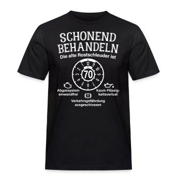 Schonend Behandeln 70. Geburtstag Rostschleuder 70 - Männer Workwear T-Shirt - Schwarz - Vorne - AI Model Male 178 light (178cm)